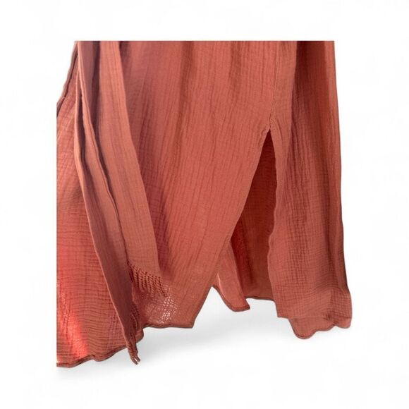 Heartloom Women's Button Front Gauzy Belted Isadora Shirt Dress Clay Medium NWT - Picture 5 of 11